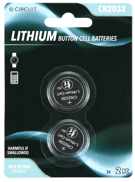 E-Circuit Lithium Button Cell Batteries, 2-ct. Packs