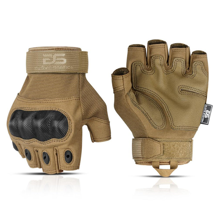 THE COMBAT FINGERLESS GLOVES - TAN