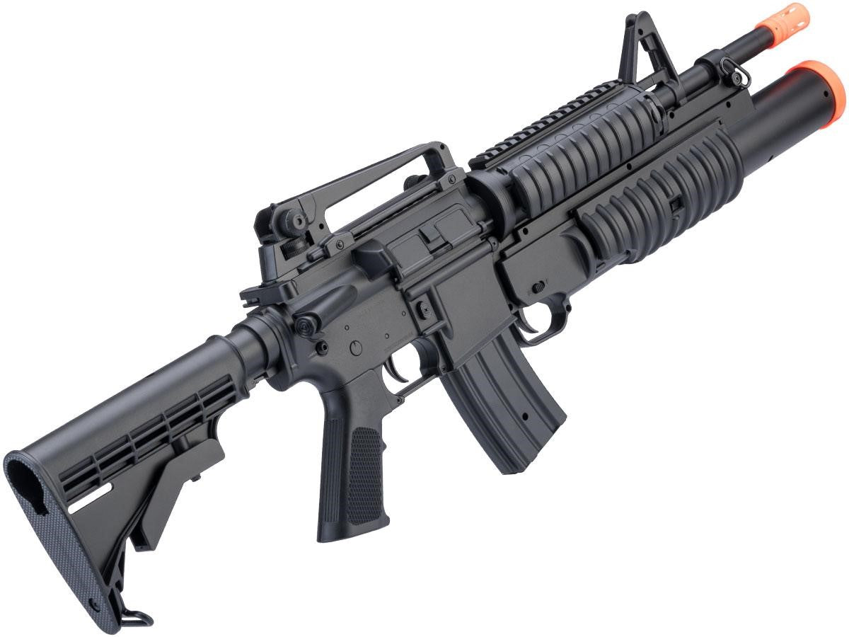 Double Eagle Full Size M4 RIS AEG w/ Underbarrel M203 Shotgun Launcher ...