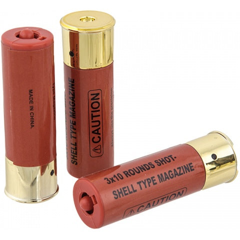 DE 30rd M3 Airsoft 6-Pack Tri-Shot M56 Shotgun Shells - RED / BLACK ...