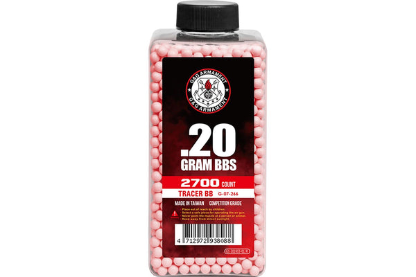 G&G .20g Red Tracer 2700 BBs Bottle - Glow