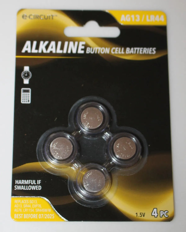 ALKALINE BUTTON CELL BATTERIES AG13/LR44 1.5V 4PC