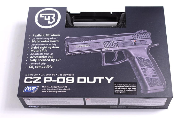 ASG CZ P-09 Green Gas/CO2 Gun Black