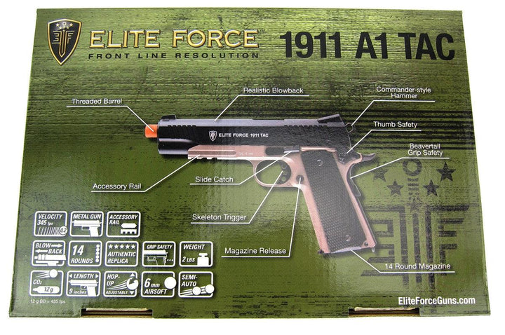 Elite Force 1911 Tactical Blowback Gas Gun (CO2) - Tan