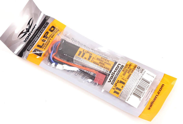 Valken 11.1v 1000mAh Stick Lipo Battery - Deans