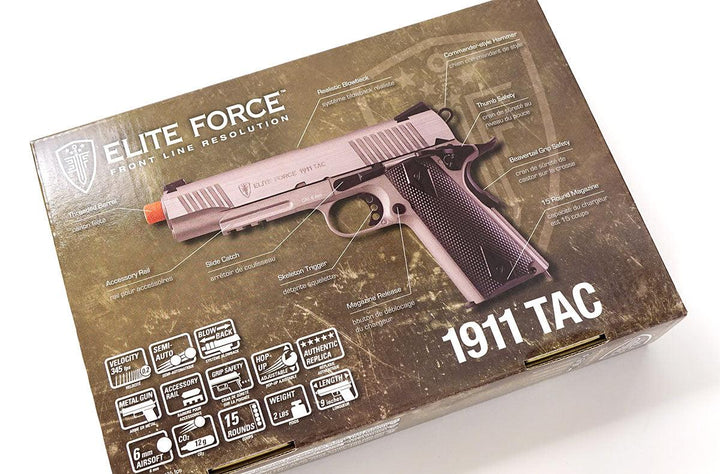 Elite Force 1911 Tactical Blowback Gas Gun (CO2) - Stainless Silver