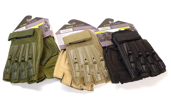 V-Tac Valken Alpha Half Finger Armored Airsoft Gloves