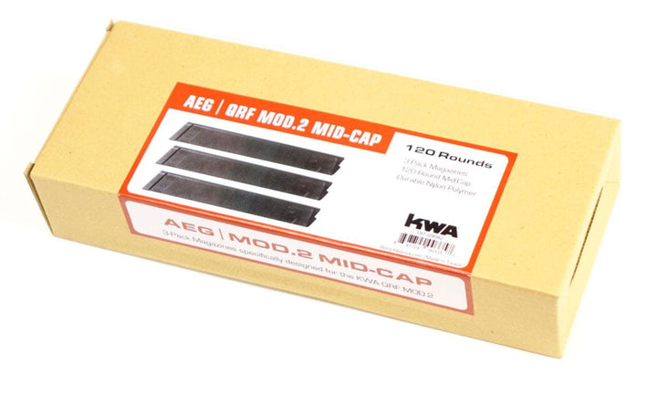 KWA QRF MOD.2 120-Round Midcap AEG Magazines (3-Pack)