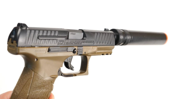 Walther PPQ Spring Pistol - Tan - Combat Kit w/Suppressor