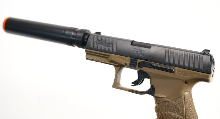 Walther PPQ Spring Pistol - Tan - Combat Kit w/Suppressor