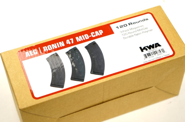 KWA RN47 Ronin 47 AK 120-Round Midcap AEG Magazines (3-Pack)