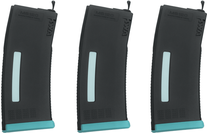 KWA M4 MS 120-Round Midcap AEG Magazines (3-Pack)